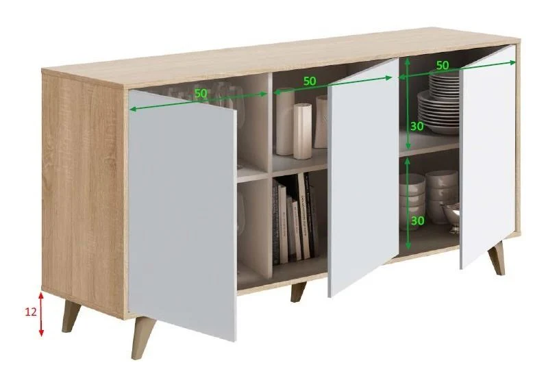 Aparador Kikua Plus 3 Puertas. Muebles Salon o Comedor - Image 4