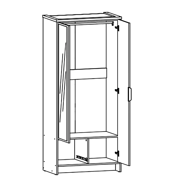 Armario de Dormitorio con Espejo DN 2 Puertas - Image 4