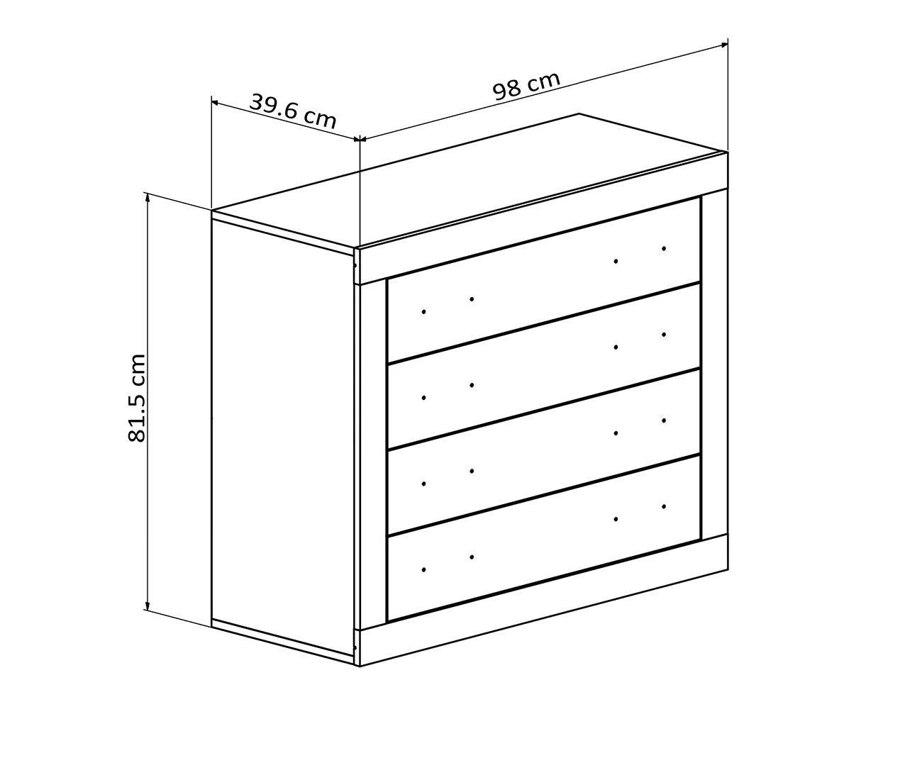 Comoda Kiara de 4 Cajones - Image 3