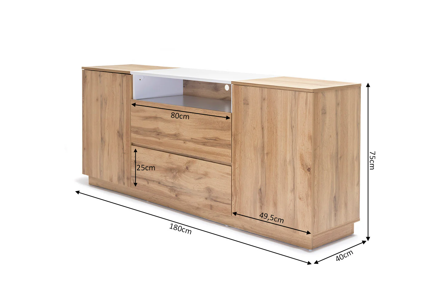 Comoda Aparador Industrial MPC 2 Puertas y 2 Cajones - Image 3