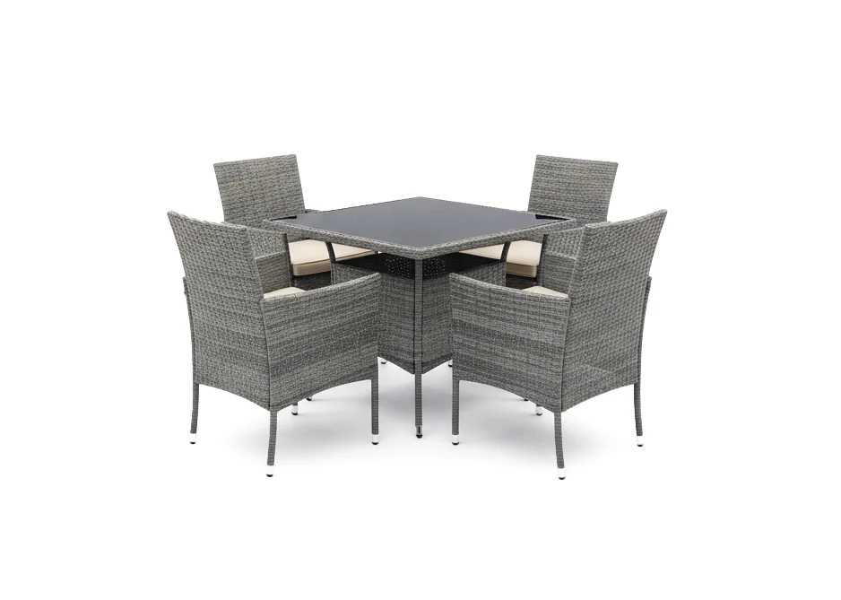 Conjunto Mesa Cuadrada + 4 Sillas de Ratan PE. Muebles de Jardin y Terraza - Image 2