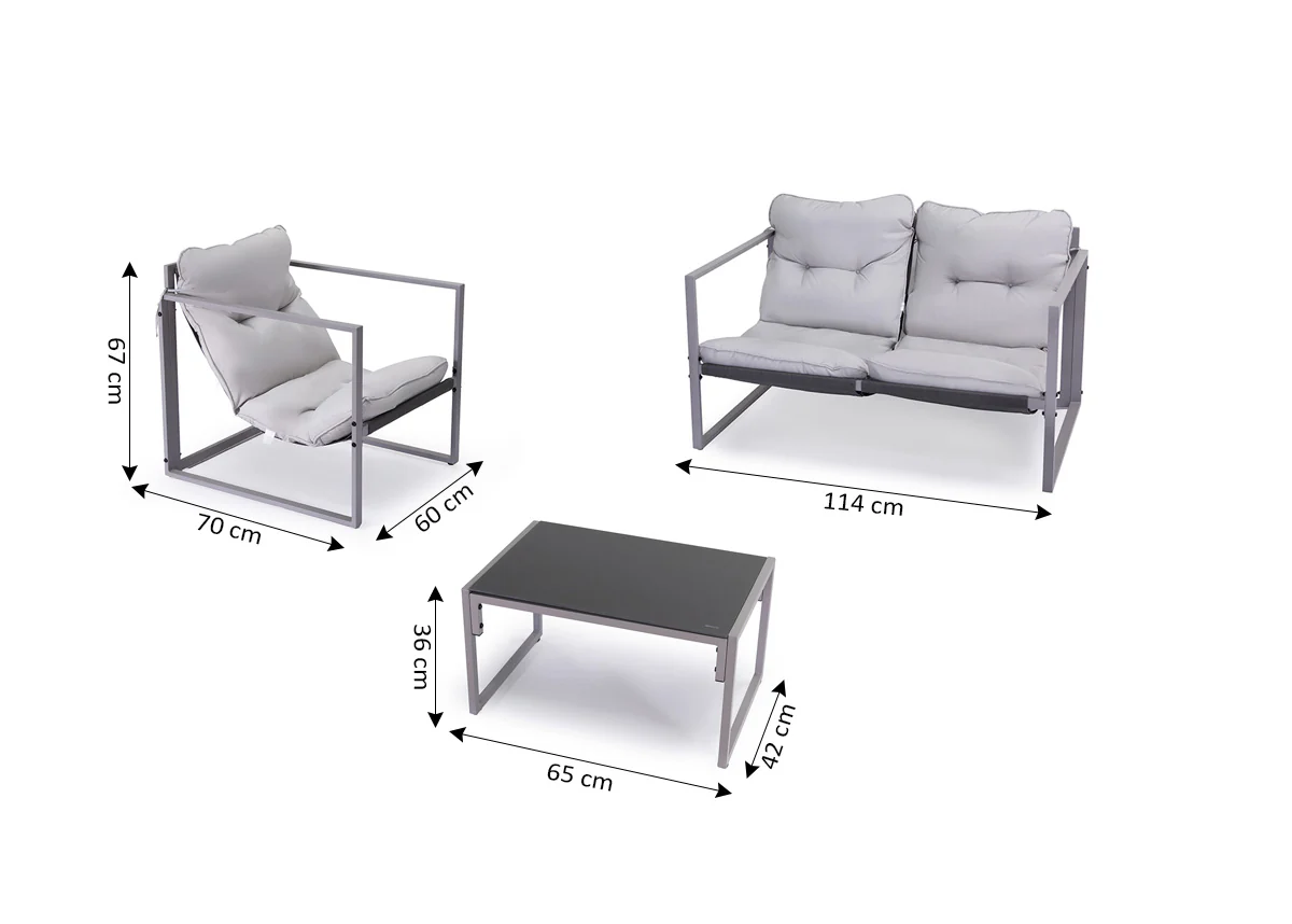 Conjunto Sofa + Mesa + 2 Sillas Roma. Muebles de Jardin y Terraza - Image 3