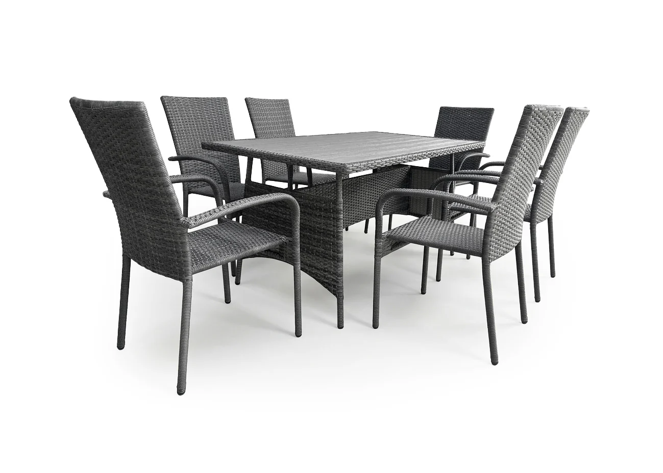 Mesa de Comedor + 6 Sillas en Ratan PE. Muebles de Jardin y Terraza - Image 2