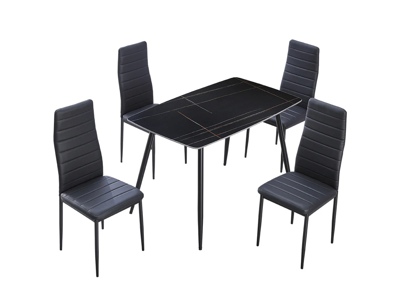 Mesa de Cristal Templado 120cm + 4 Sillas Polipiel. Comedor o Cocina - Image 7