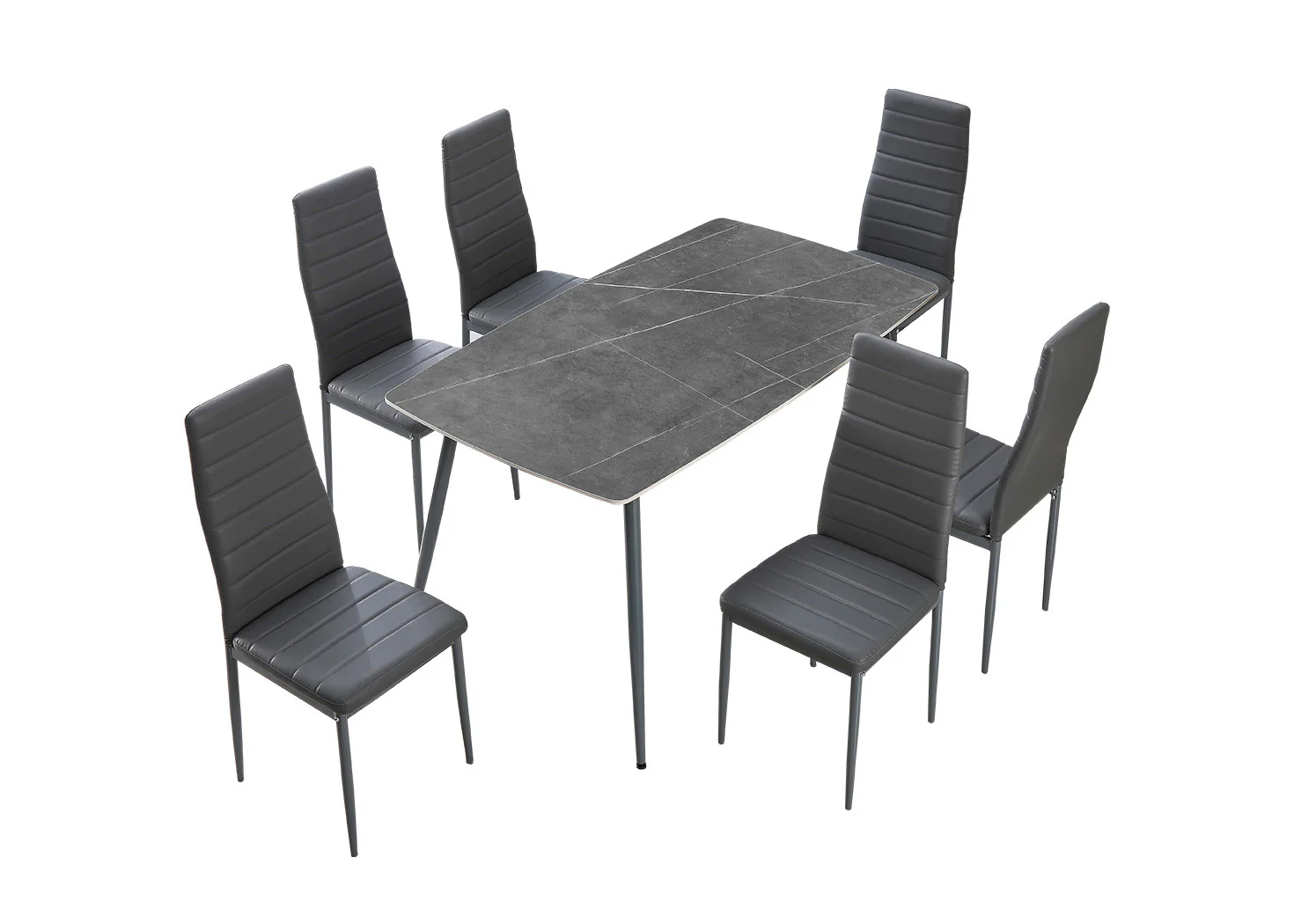 Mesa de Cristal Templado 140cm + 6 Sillas Polipiel. Comedor o Cocina - Image 7