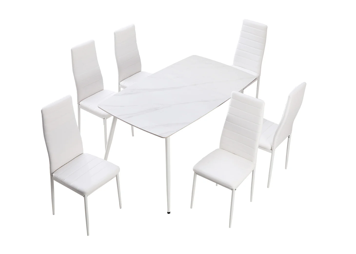 Mesa de Cristal Templado 140cm + 6 Sillas Polipiel. Comedor o Cocina - Image 8