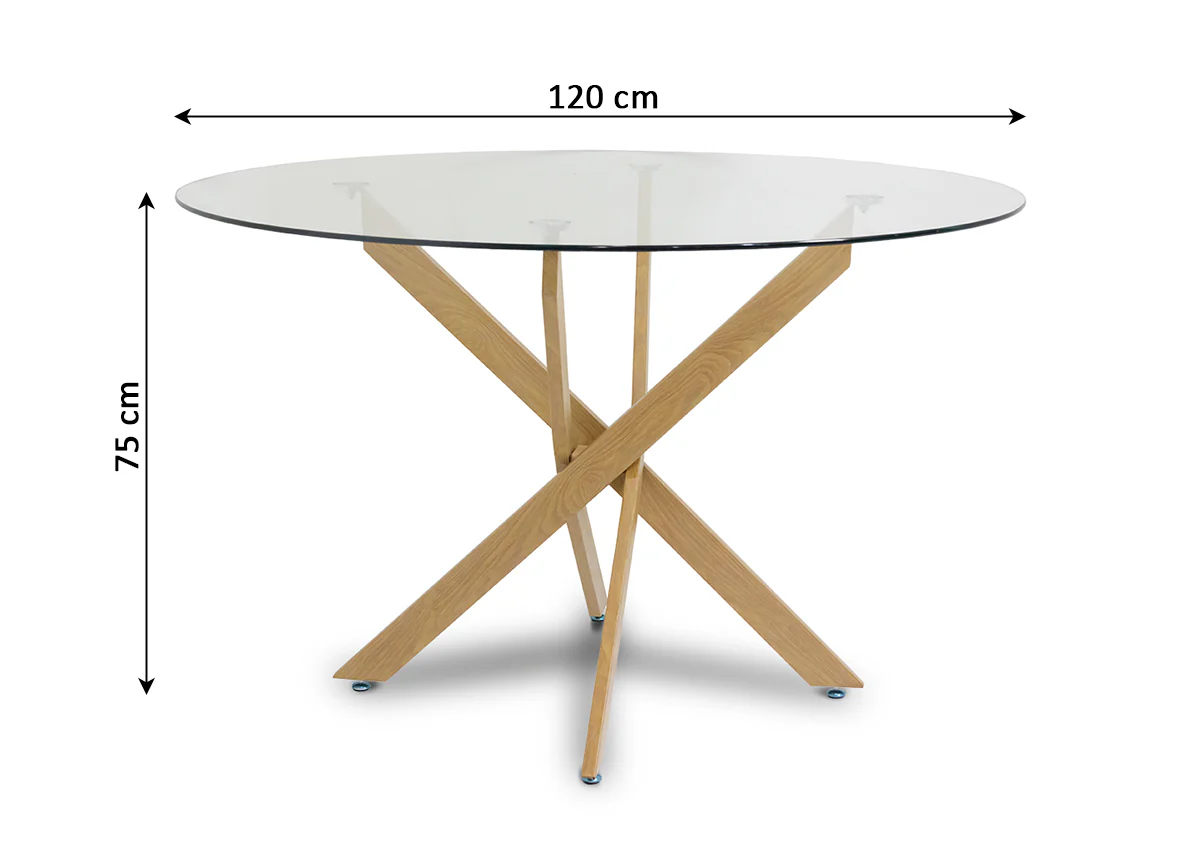 Mesa Redonda de Cristal Templado 120cm DT. Comedor o Cocina - Image 4