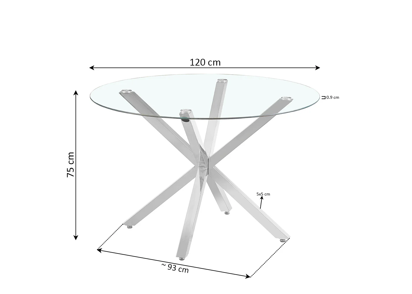 Mesa Redonda de Cristal Templado Aurora 120cm. Comedor o Cocina - Image 3