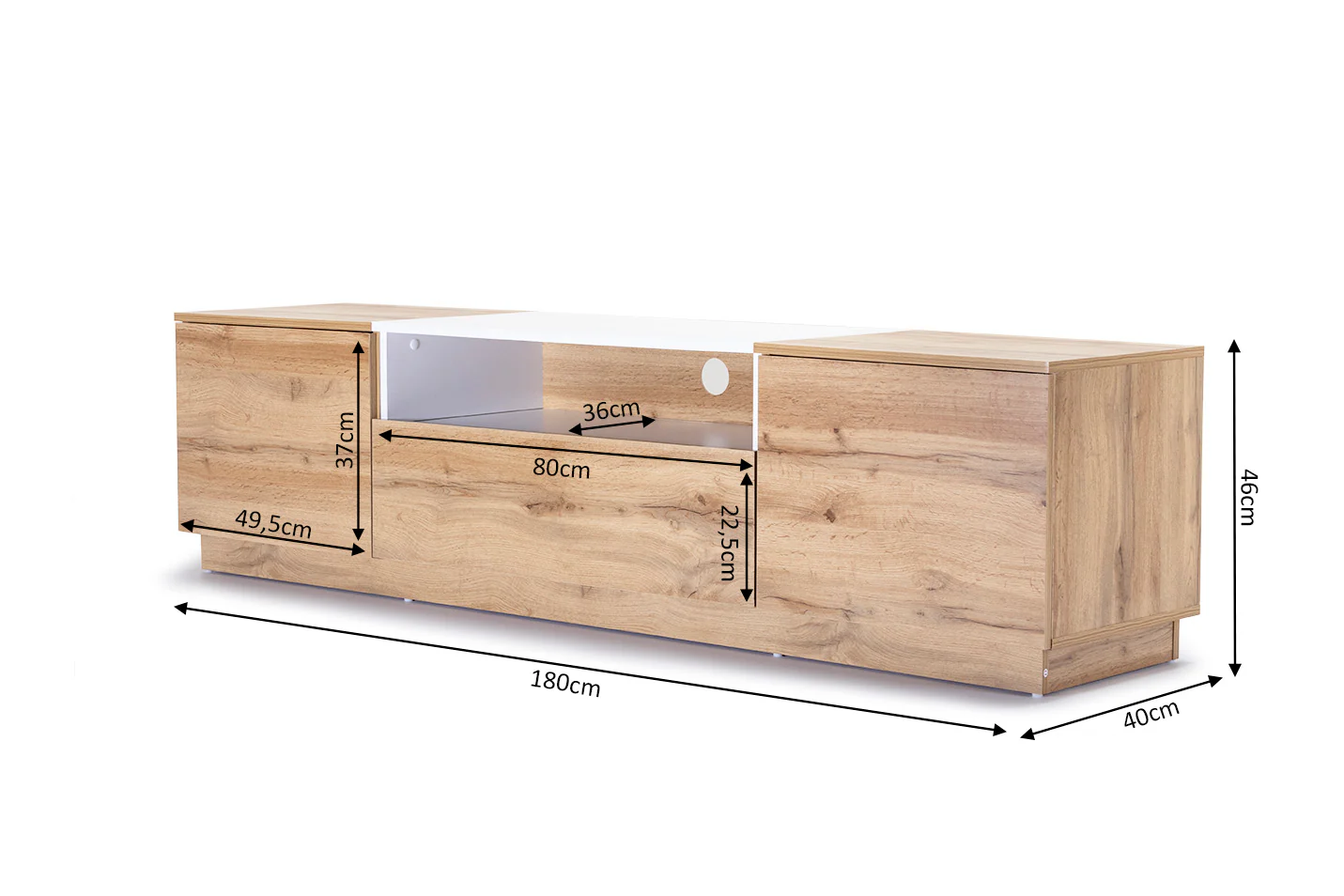 Mueble TV Industrial 2 Puertas y 1 Cajon 180cm - Image 3
