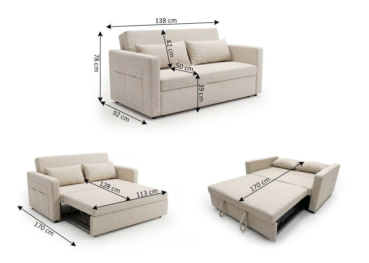 Sofa Cama de Matrimonio Jossy 138cm - Image 3