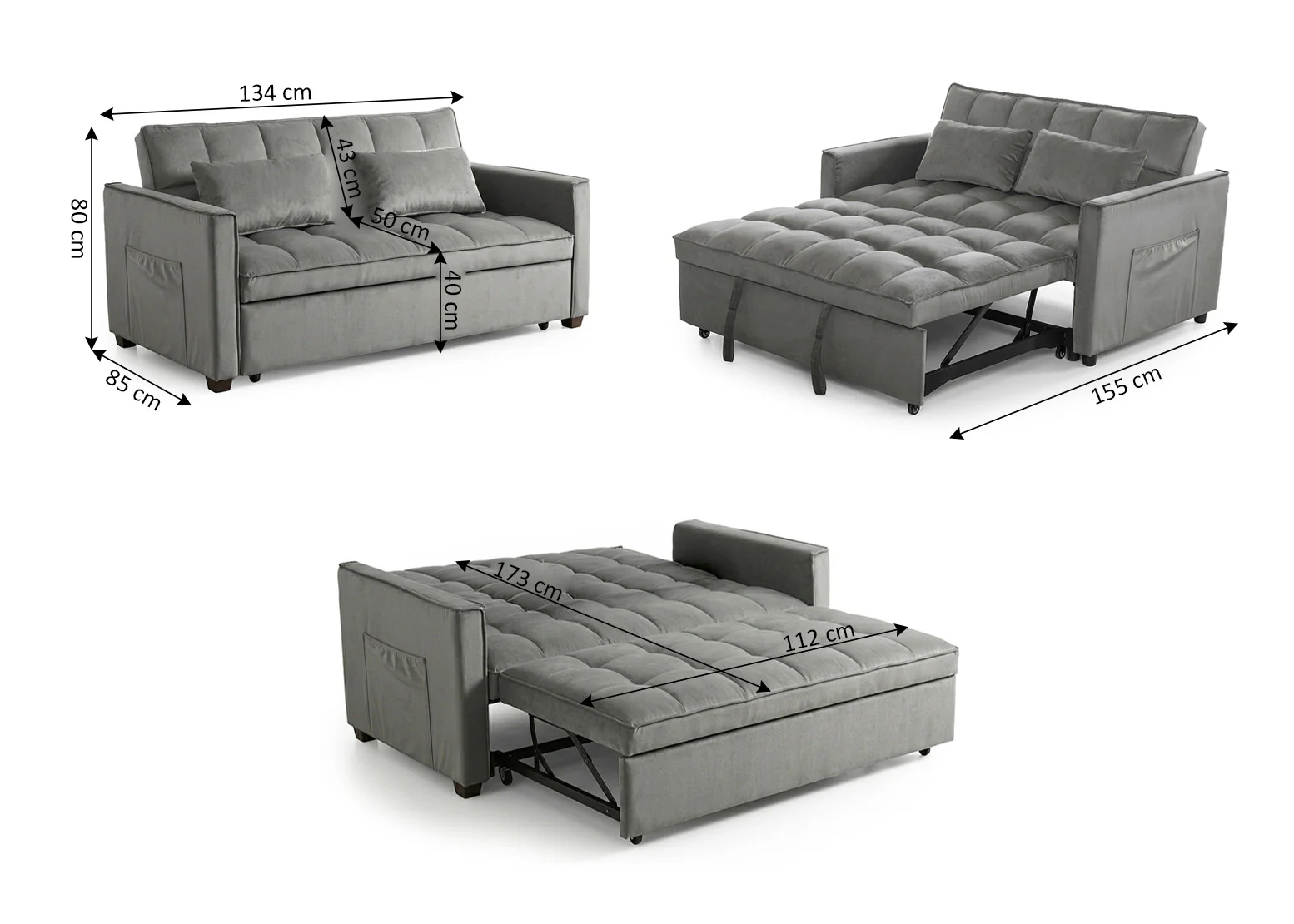 Sofa Cama de Matrimonio Paulo 134cm - Image 3