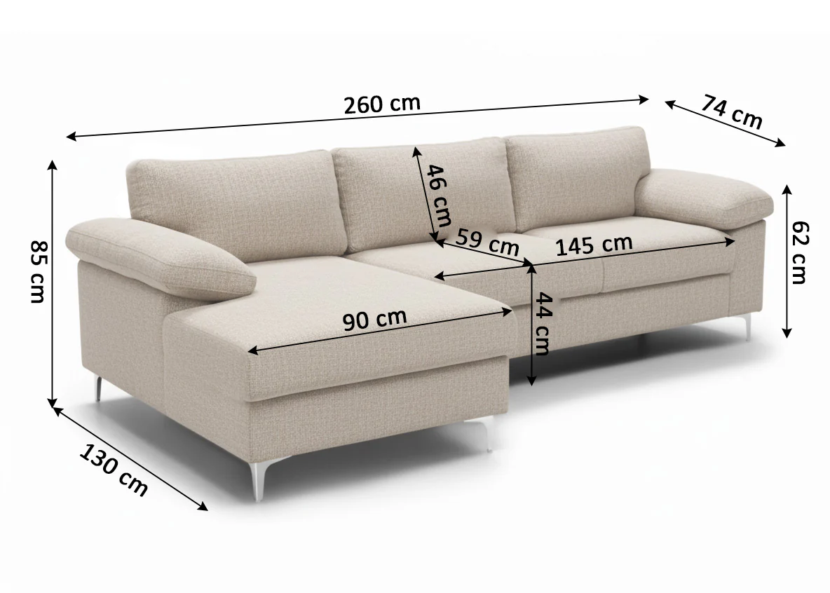 Sofa Chaise Longue Cyril 260cm - Image 3
