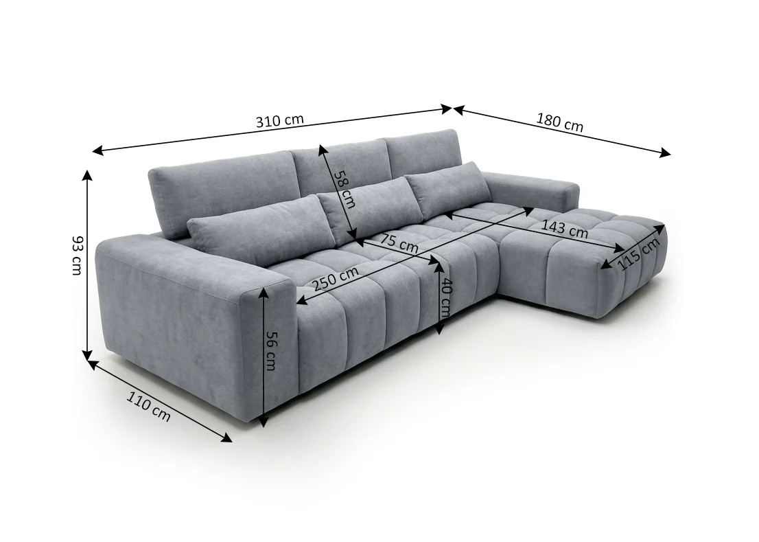 Sofa Chaise Longue Executive G-Bronze 310cm - Image 3