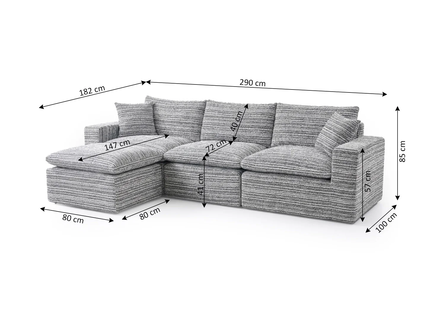 Sofa Chaise Longue Modular Bosnia 290cm - Image 3