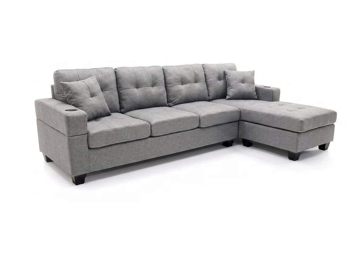 Sofa Chaise Longue Reversible Maria Gris 245cm - Image 4