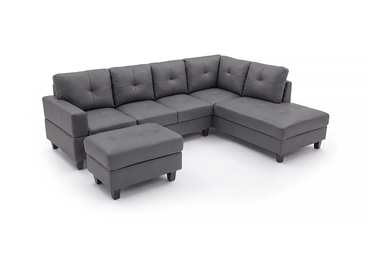 Sofa Chaise Longue Rinconera + Puf Kisrais 245cm - Image 2