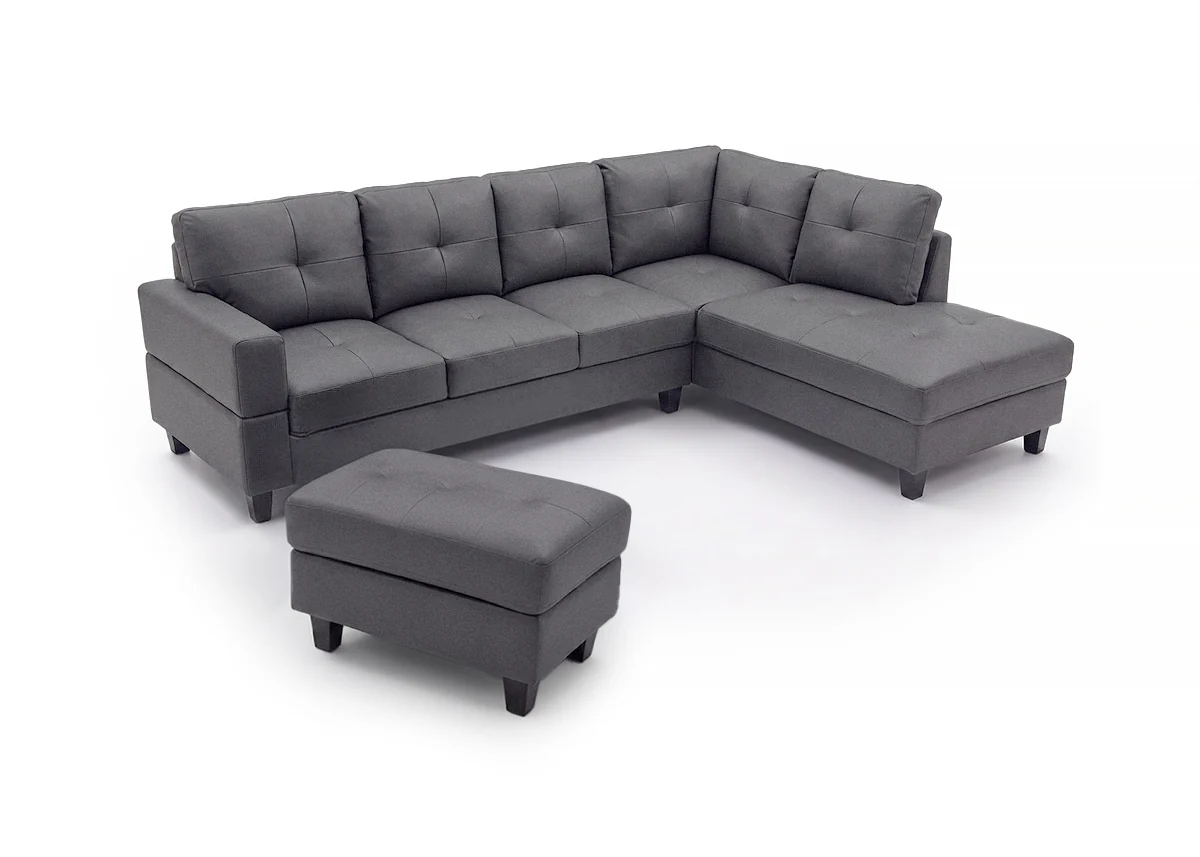 Sofa Chaise Longue Rinconera + Puf Kisrais 245cm - Image 4