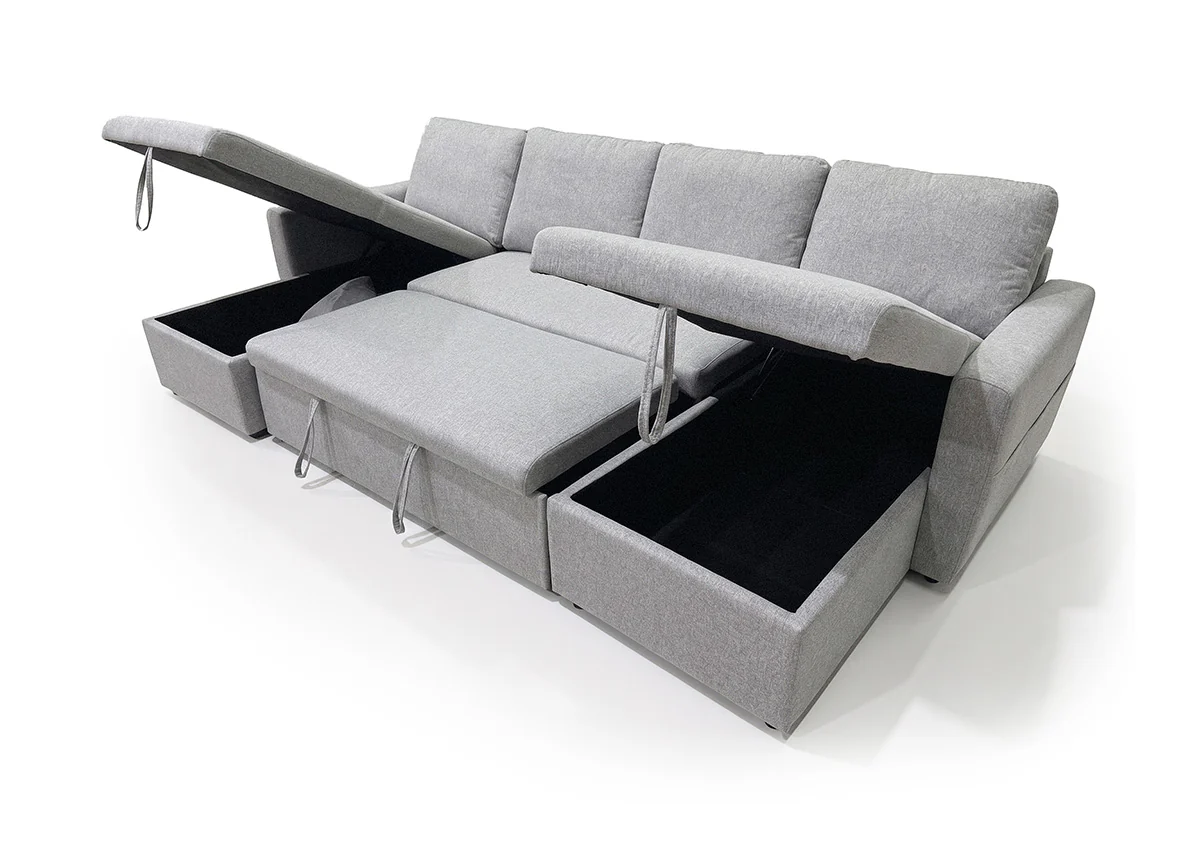 Sofa Doble Chaise Longue Nora, con Arcon 287cm - Image 2