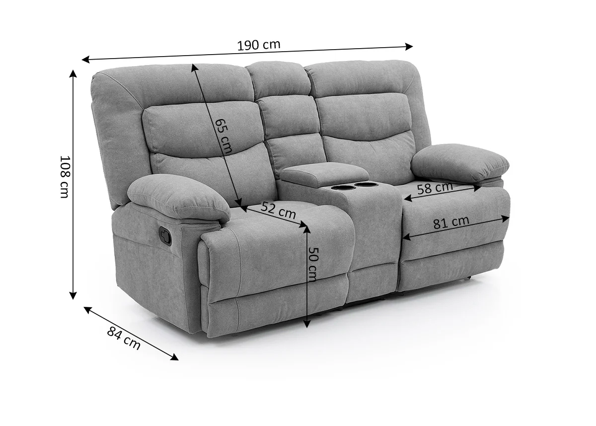 Sofa Reclinable Manual Laurel 2 Plazas Gris - Image 3