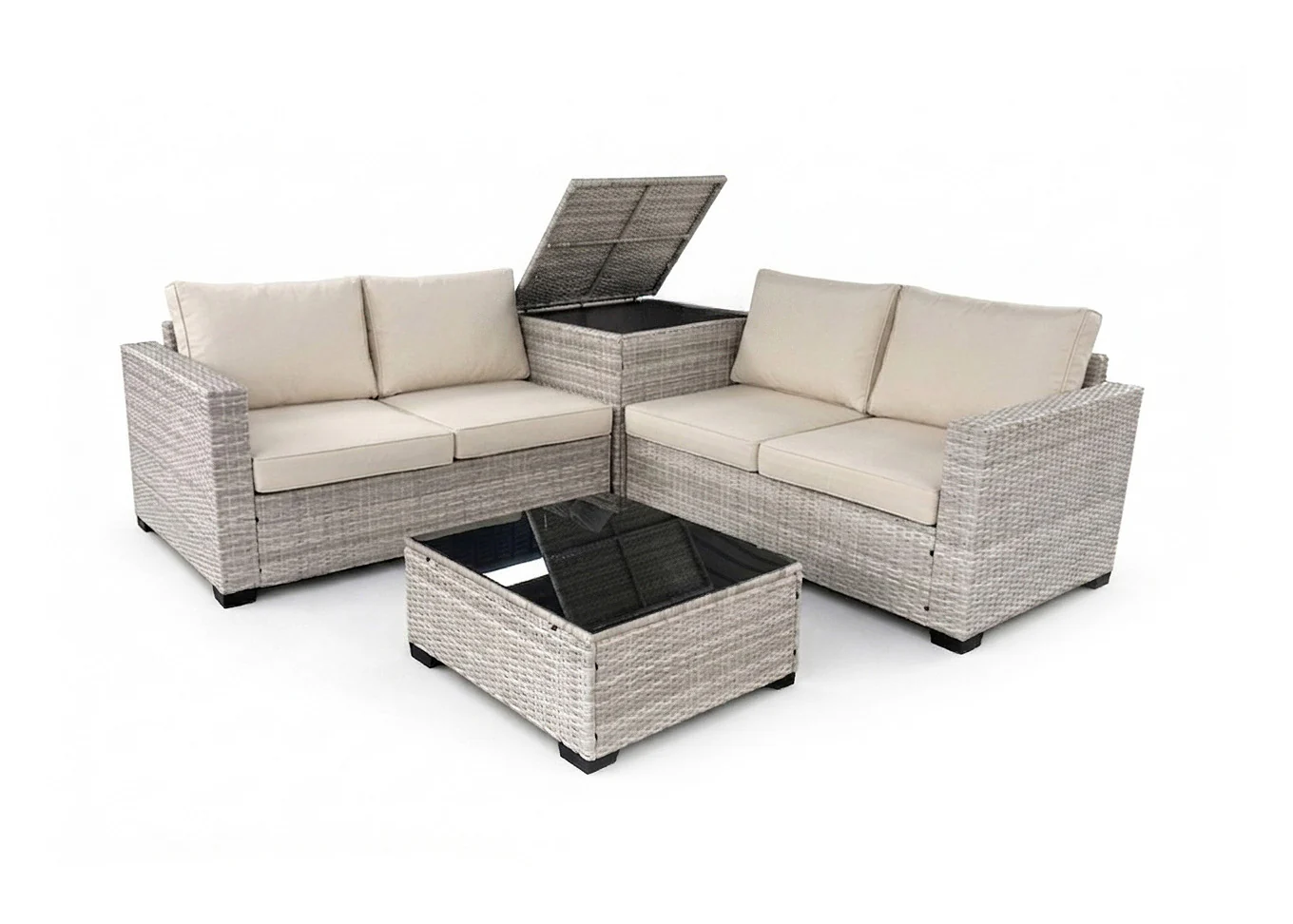 Sofa Rinconera + Baul + Mesa en Ratan PE. Muebles de Jardin y Terraza - Image 2