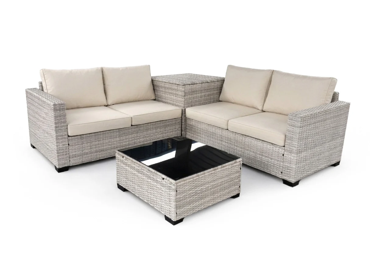 Sofa Rinconera + Baul + Mesa en Ratan PE. Muebles de Jardin y Terraza - Image 4