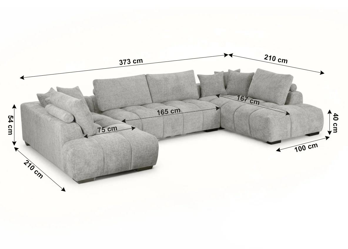 Sofa Rinconera Chaise Longue G-Silver 372cm - Image 3