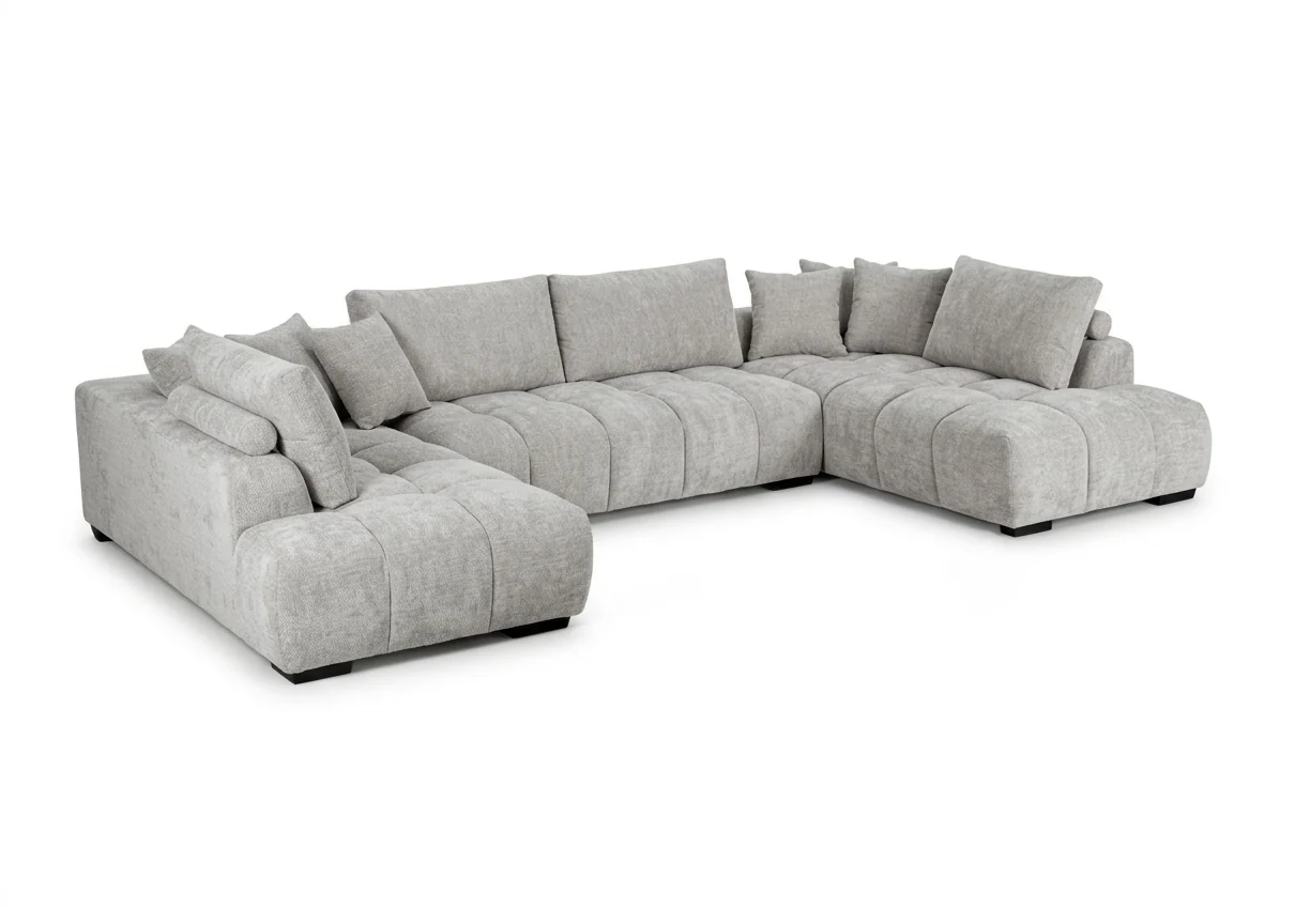 Sofa Rinconera Chaise Longue G-Silver 372cm - Image 4