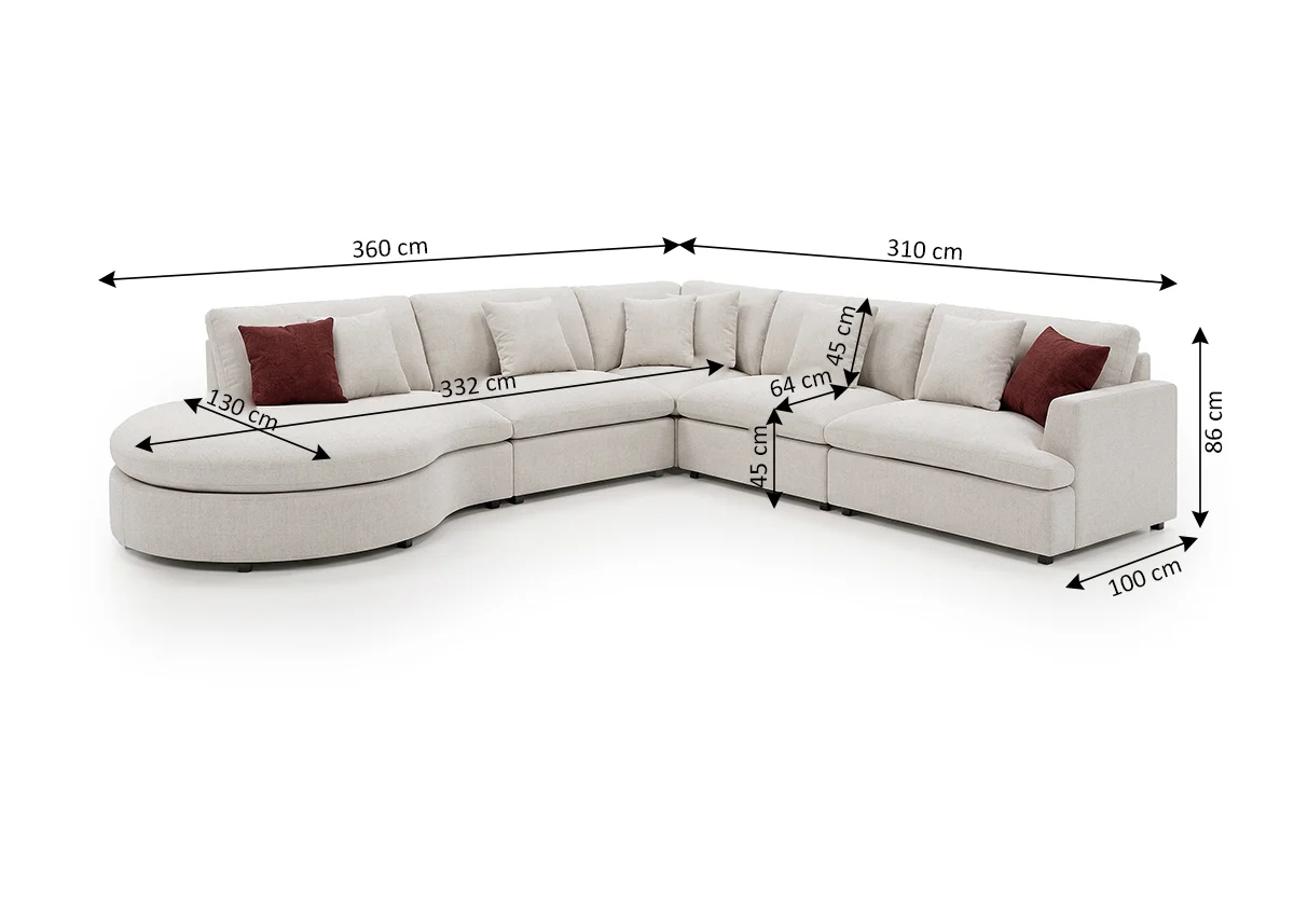 Sofa Rinconera Chaise Longue Round 360cm - Image 4