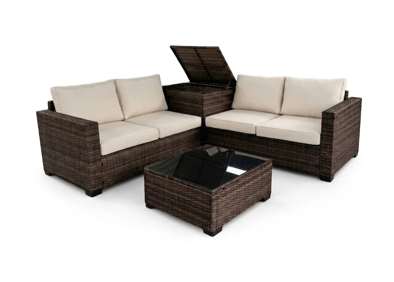 Sofa Rinconera + Mesa + Baul en Ratan PE. Muebles de Jardin y Terraza - Image 2