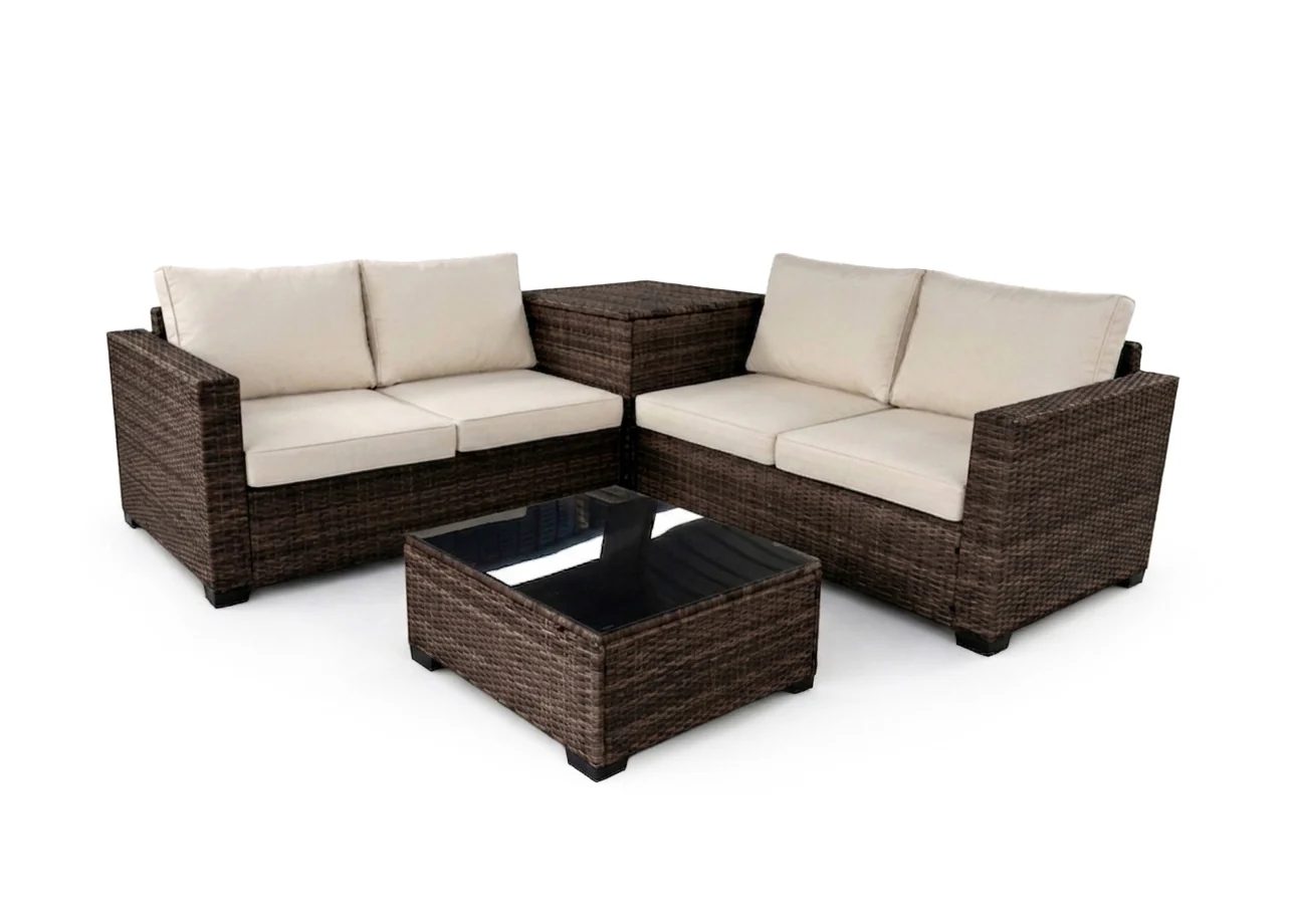 Sofa Rinconera + Mesa + Baul en Ratan PE. Muebles de Jardin y Terraza - Image 4