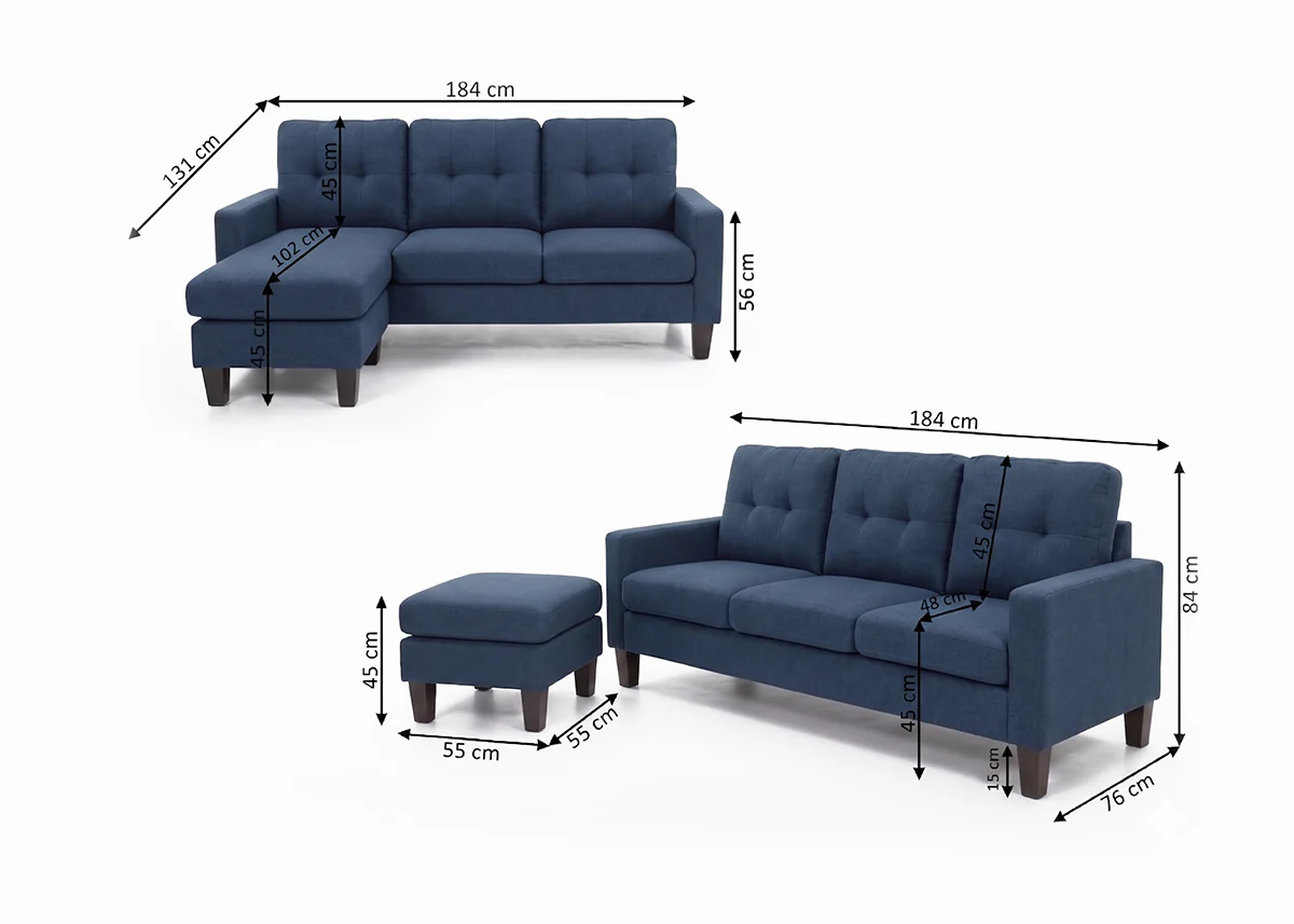 Sofa Vika + Puff Convertible en Chaise Longue - Image 3