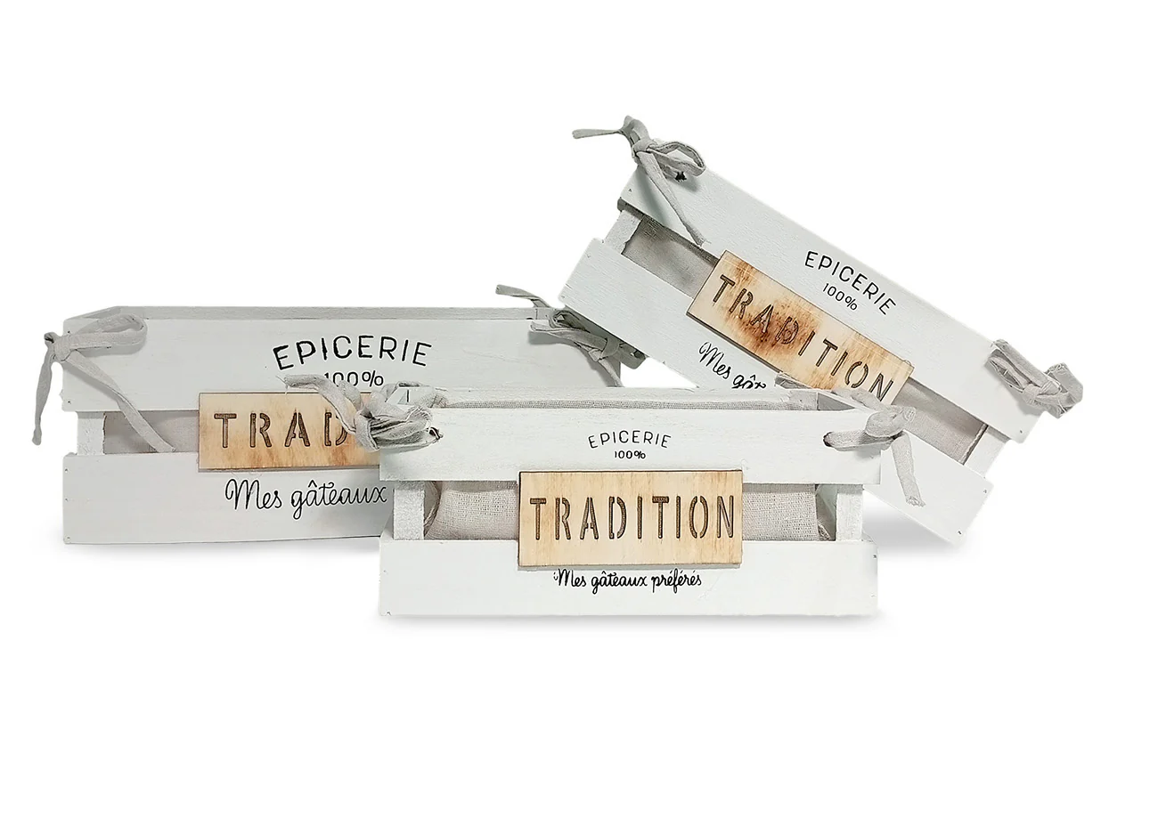 Conjunto de 3 cajas Blancas Tradition. Almacenaje practico y elegante - Image 3