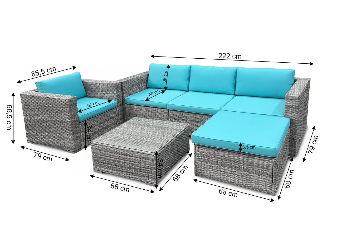 Conjunto de Jardin Sofa + Mesa + Sillon. Muebles de Jardin y Terraza - Image 3