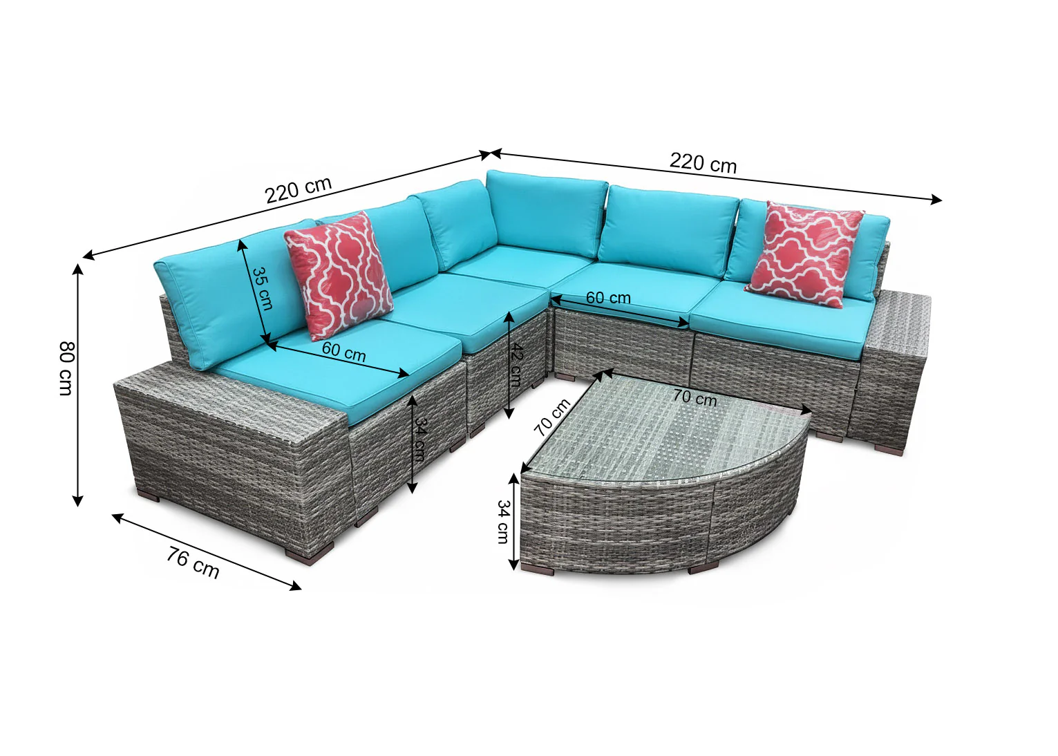 Conjunto de Sofa Rinconera + Mesa. Muebles de Jardin y Terraza - Image 3