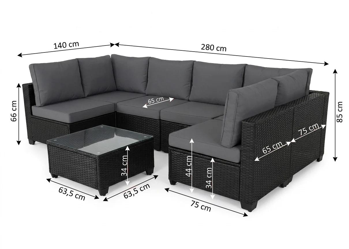 Conjunto de Sofas de Exterior en Ratan PE, 7 piezas. Muebles de Jardin y Terraza - Image 3