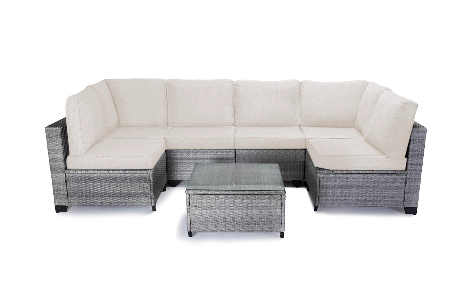 Conjunto de Sofas de Exterior en Ratan PE, 7 piezas. Muebles de Jardin y Terraza - Image 5