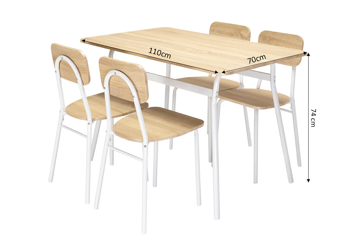 Conjunto de Mesa de Comedor con 4 Sillas, Madera y Metal. Comedor o Cocina - Image 4