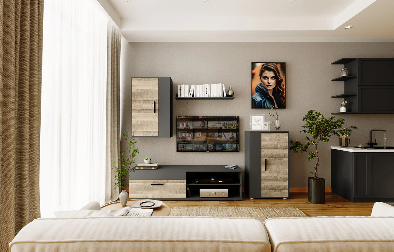 Conjunto Muebles de Salon Mini Barato Antracyt - Image 4