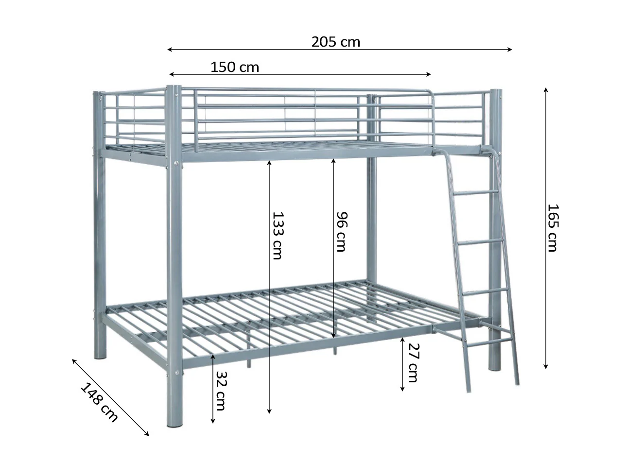 Litera de Matrimonio Doble Metalica 135cm - Image 3