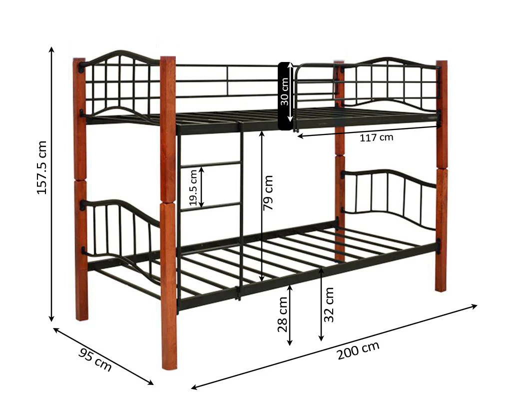 Litera Doble Cama 90cm Madera y Metal - Image 3