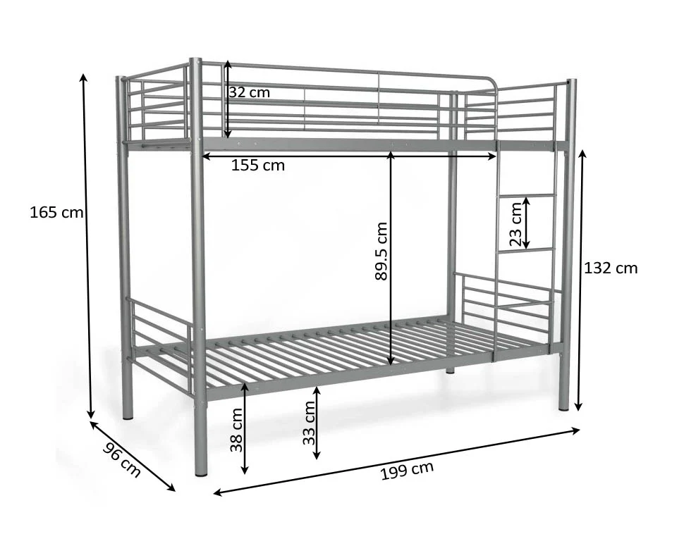 Litera Metalica Doble Cama 90cm YH - Image 3