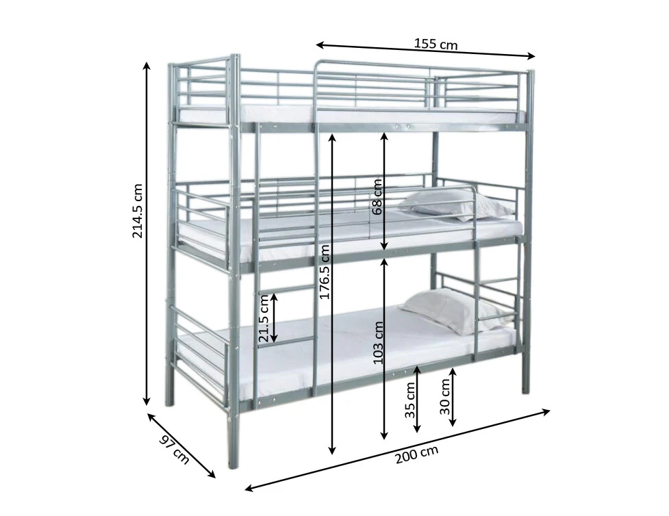 Litera Triple Metalica 90cm - Image 4