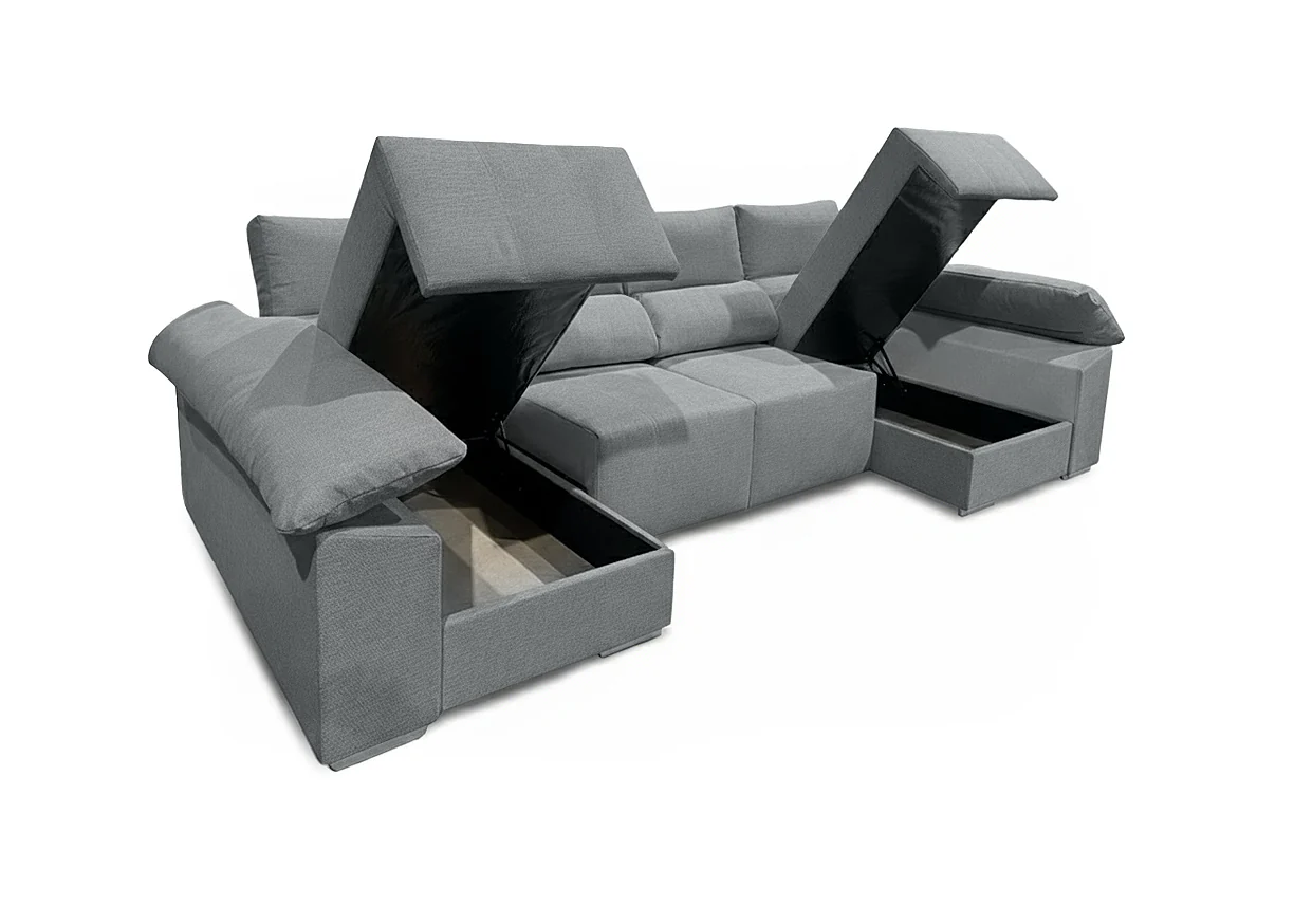 Mega Sofá Cama Barcelona Chaise Longue con Arcon, 335cm - Image 2