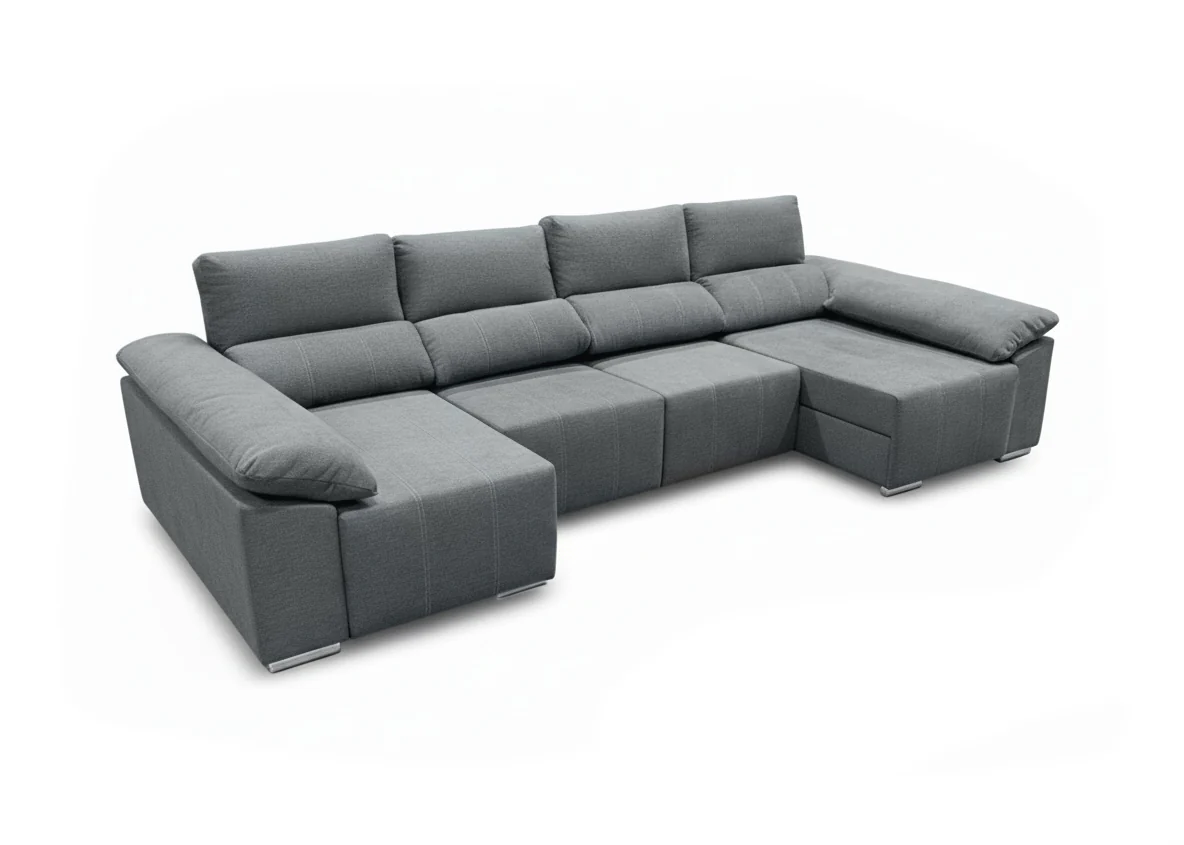 Mega Sofá Cama Barcelona Chaise Longue con Arcon, 335cm - Image 5