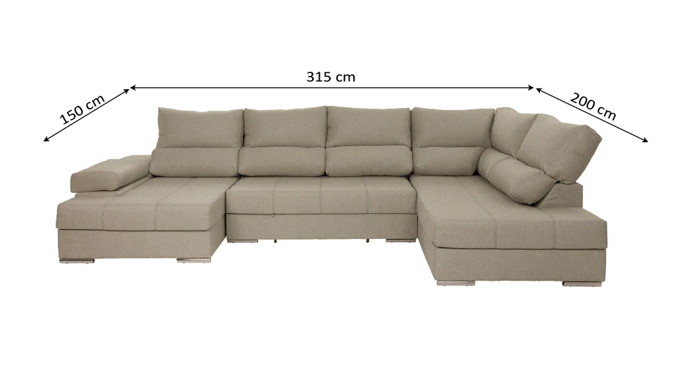 Mega Sofa Cama Chaise Longue Rinconera Italia 315cm - Image 11