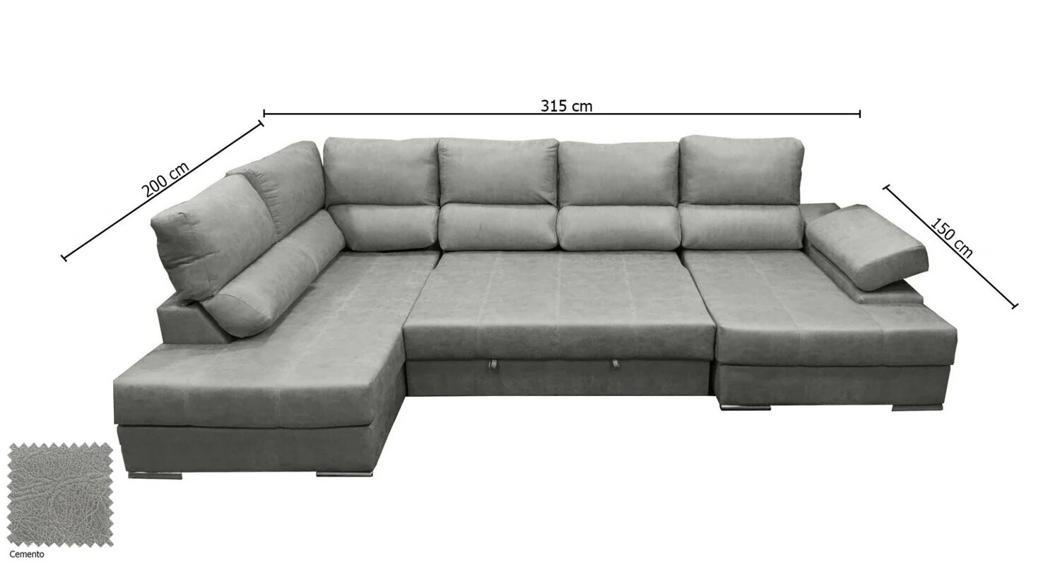 Mega Sofa Cama Chaise Longue Rinconera Italia 315cm - Image 14