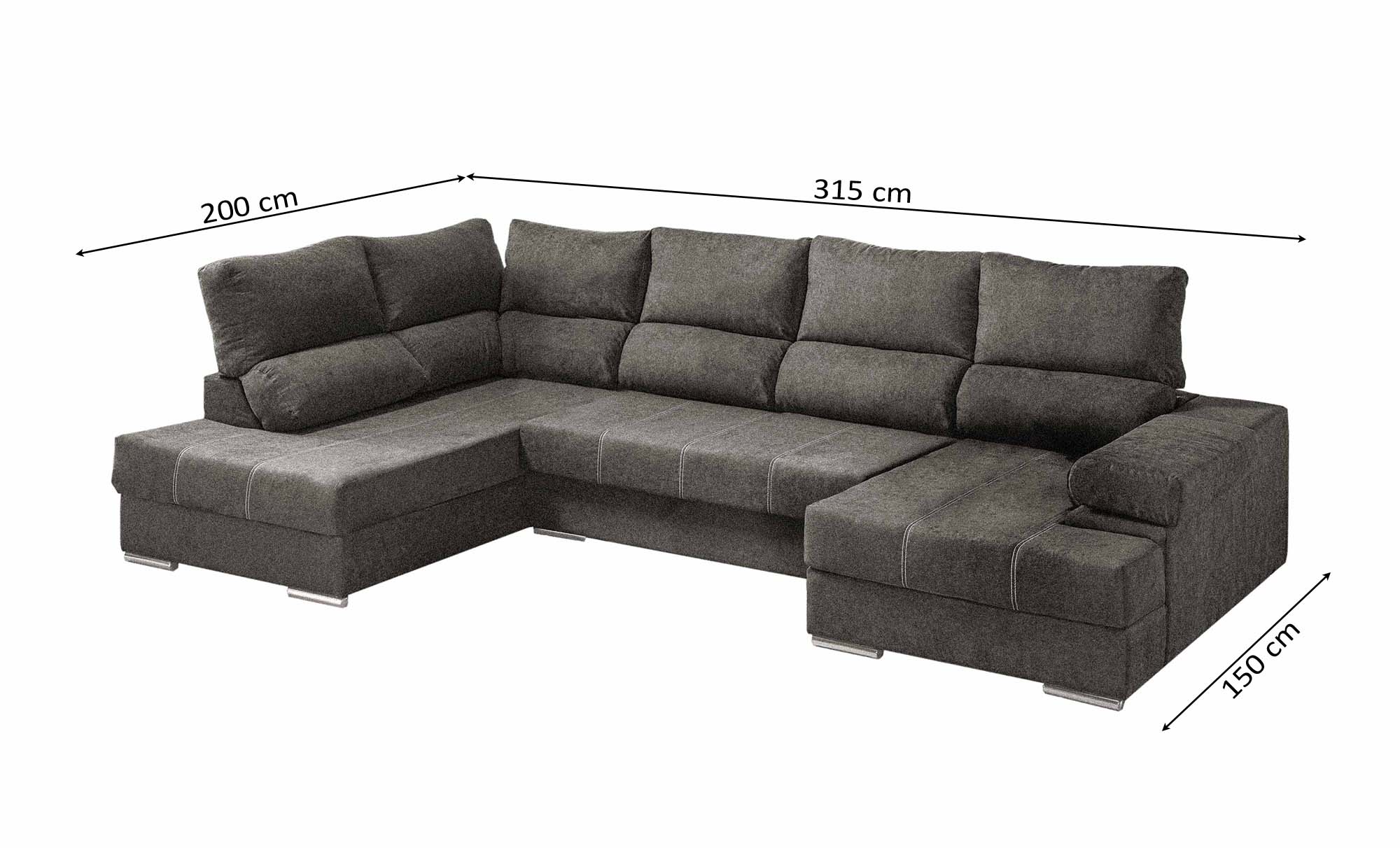 Mega Sofa Cama Chaise Longue Rinconera Italia 315cm - Image 20