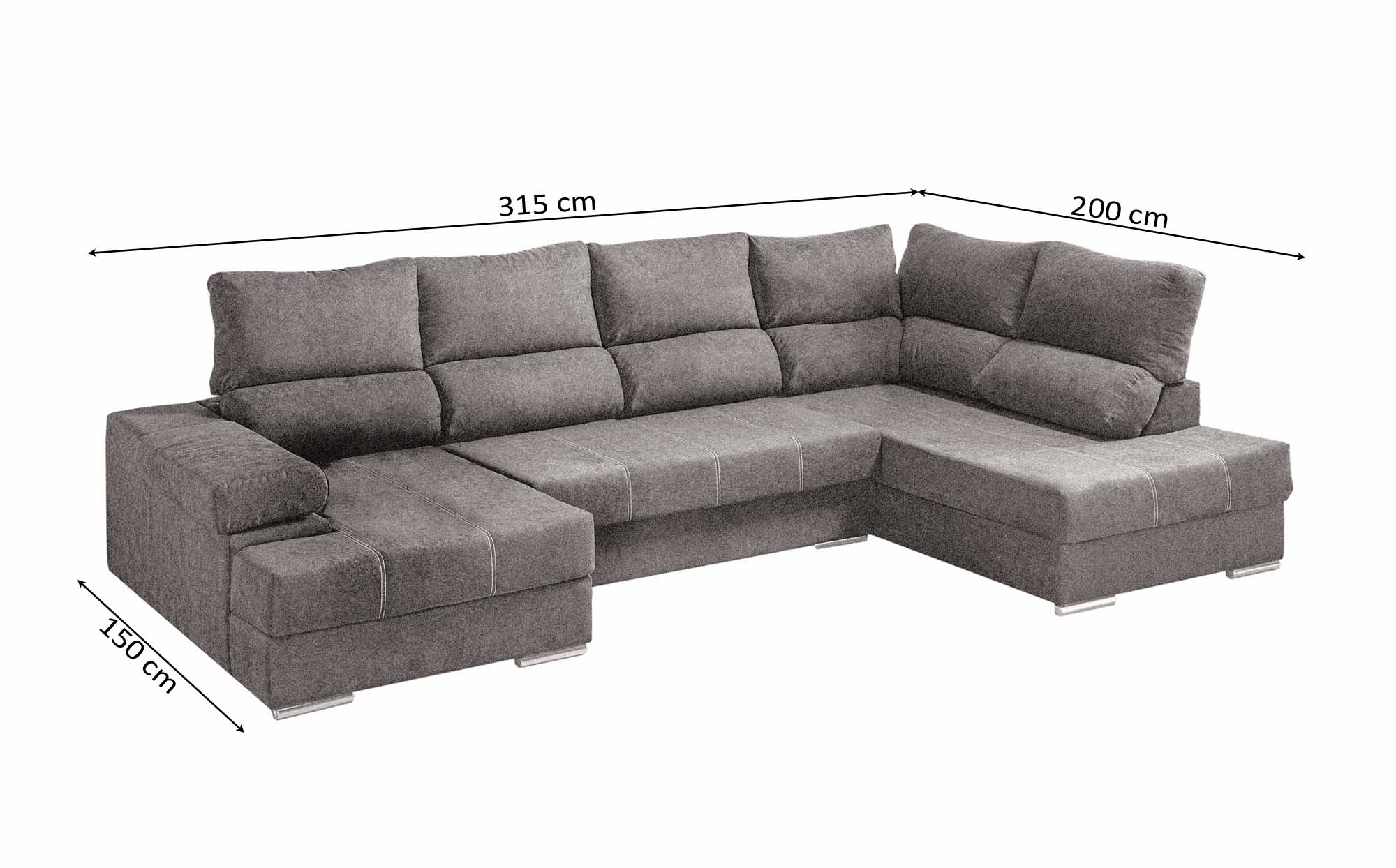 Mega Sofa Cama Chaise Longue Rinconera Italia 315cm - Image 21