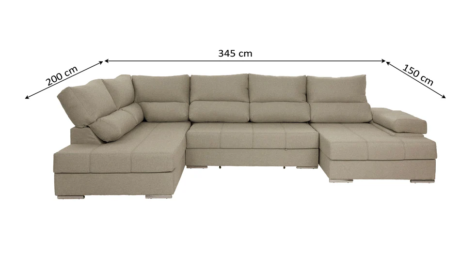 Mega Sofa Cama Chaise Longue Rinconera Italia 345cm - Image 18