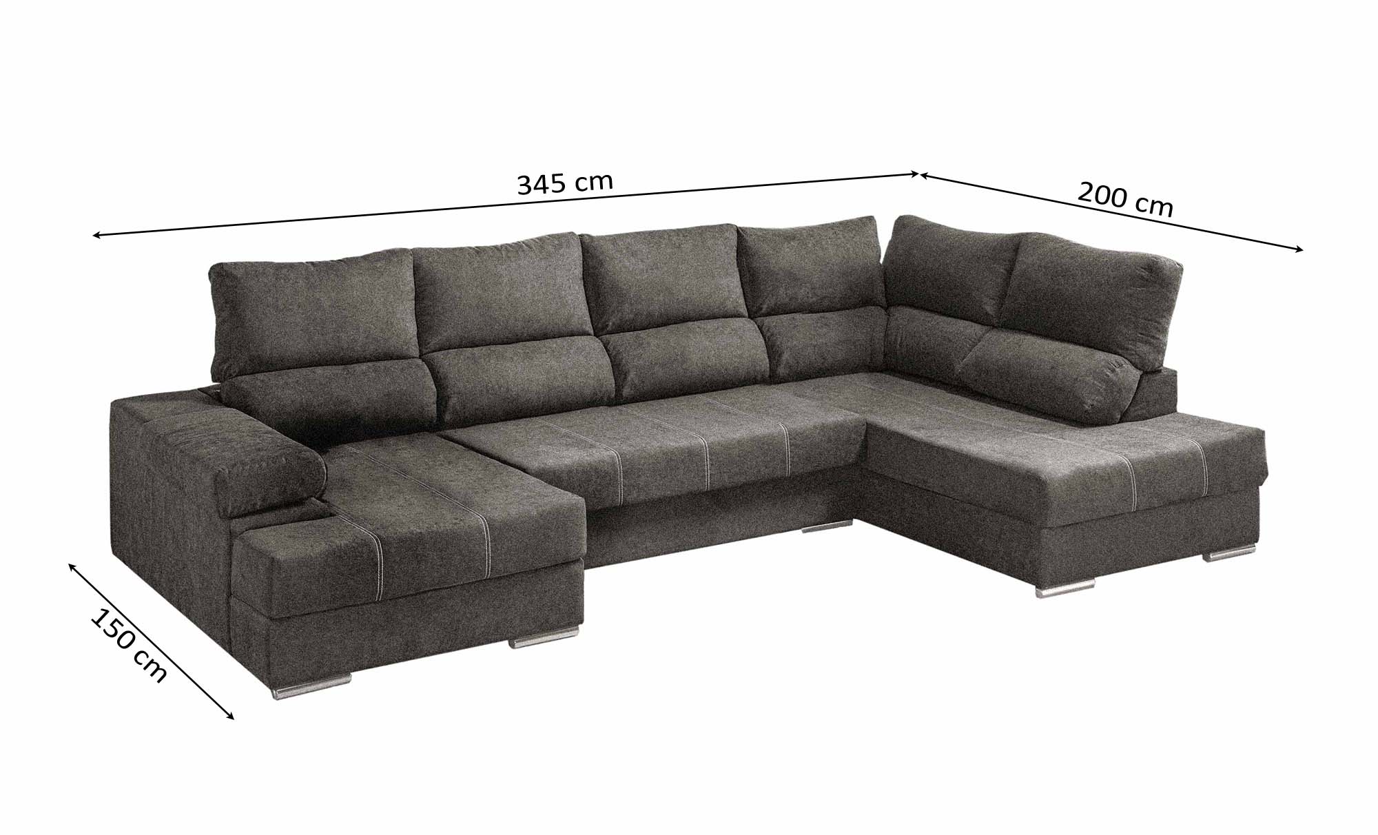 Mega Sofa Cama Chaise Longue Rinconera Italia 345cm - Image 20